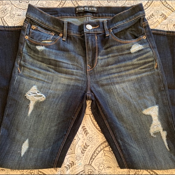 Mid Rise Ripped Jean Leggings - Picture 2 of 3